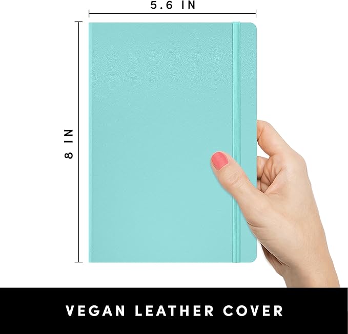 PAPERAGE Lined Journal Notebook, Hardcover Journal for Women & Men, 252 Pages, (5.6 in x 8 in), College Ruled Journaling Notebook for Work, School Supplies & Note Taking, (Mint)