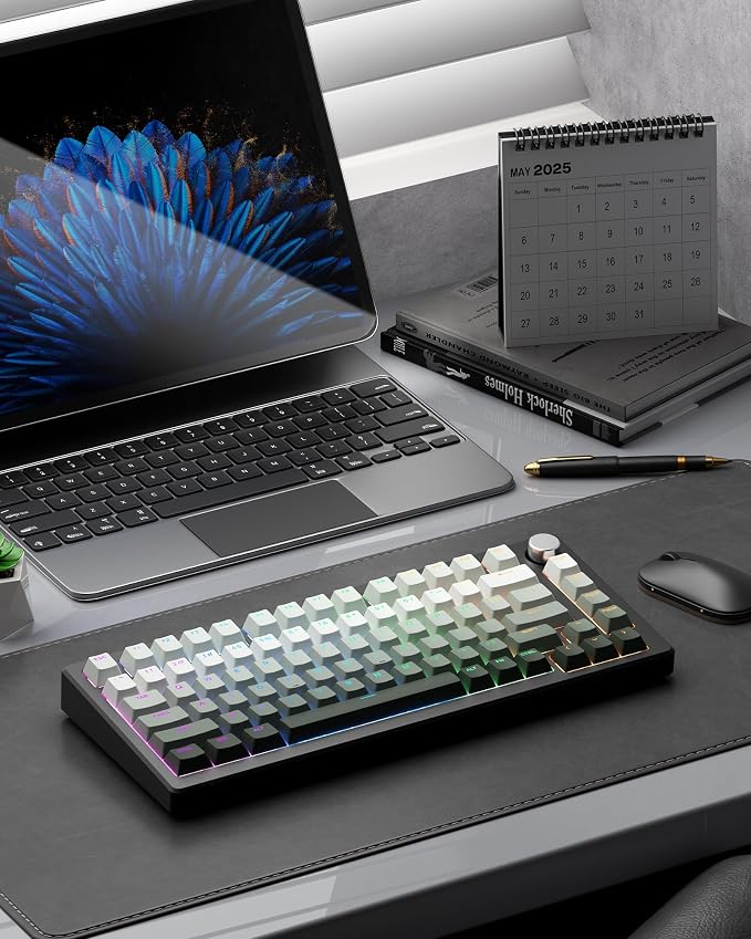 x XVX Shine Through PBT Keycaps, Custom Keycaps 60 75 100 Percent OEM Profile, Doubleshot Key caps Set for 61/64/68/84/87/100/104/108 Gaming Mechanical Keyboard, Gradient Green