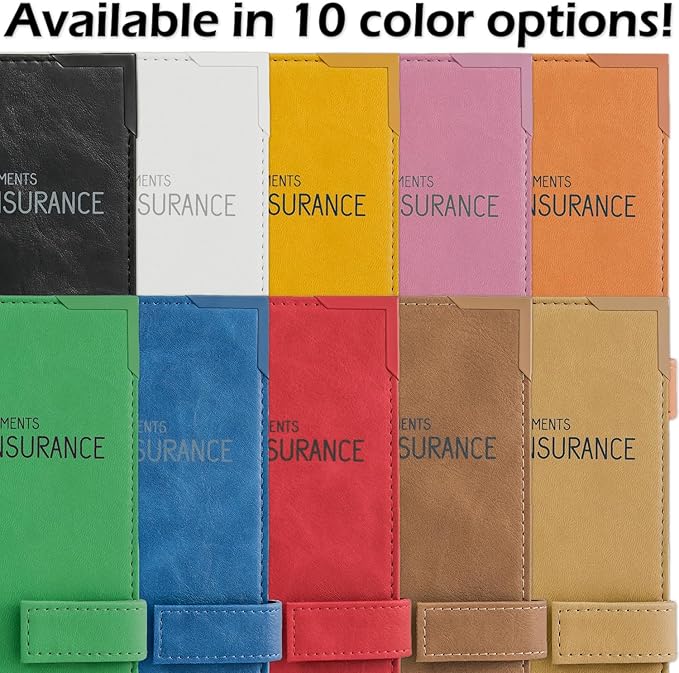 Auto Insurance and Registration Card Holder - Vehicle Glove Box Document Organizer - Car Essential Paperwork Holder for DMV, AAA, Contact Information Cards - Premium PU Leather Wallet Case - Green