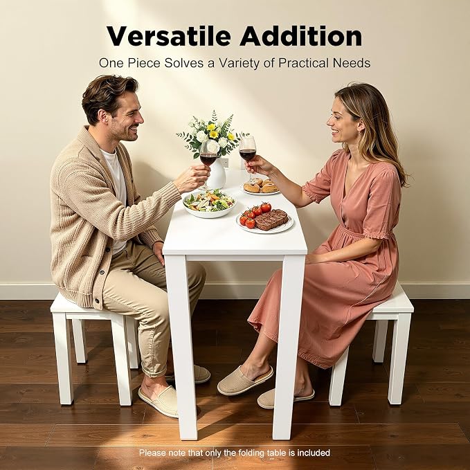 Wall Mounted Folding Dining Table, 30in L Wood Drop-Leaf Desk With Support Legs, Thickened Plate & Bearing Capacity 132lbs For Small Space, Laundry, Dining Room, Bedroom, Home Office. (White)