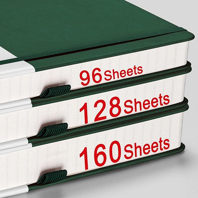 AHGXG Dotted Journal - 320 Numbered Pages Dot Grid Notebook A5 Thick Journal, 100gsm Thick Dotted Paper, Leather Hardcover,Inner Pocket, 5.75'' × 8.38'', Dark Green