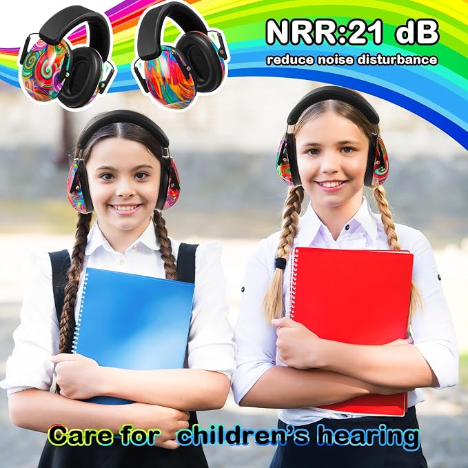 Amylove 12 Pcs Kids Ear Protection Noise Cancelling Headphones Ear Muffs Bulk 27db Adult Noise Reduction Hearing Earmuff(Universal Fit (kids & Adults),Colorful Style)
