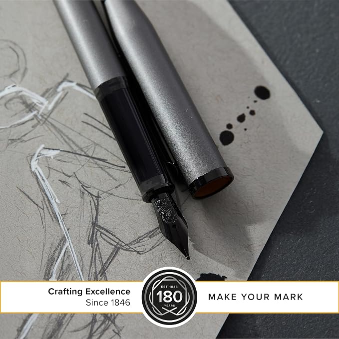 Cross Century II Gunmetal Gray Medium Nib Fountain Pen - Professional Pen for Everyday Use - Smooth Writing - Comfortable Grip - Black Ink - Durable Construction - Includes Gift Box