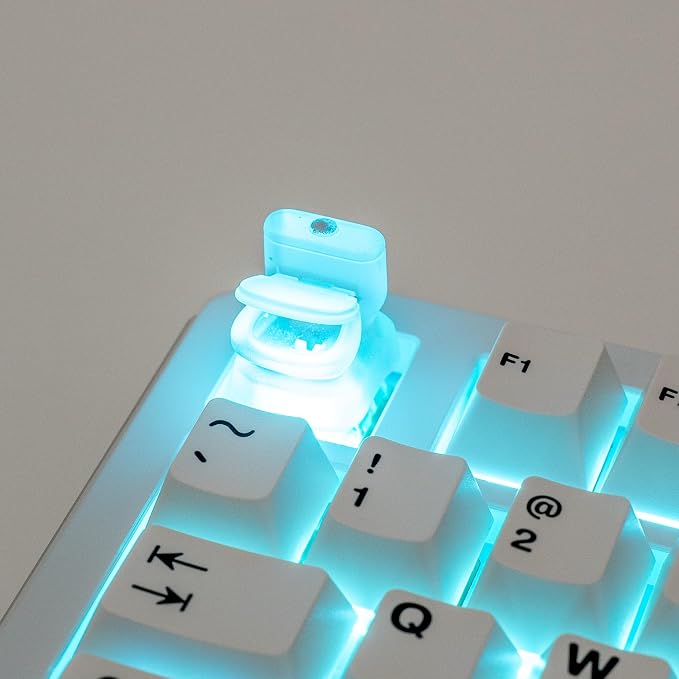 Artisan Toilet Keycap, Transparent Resin, 1U Size, RGB Backlit Compatible, Removable Cover Design for MX Mechanical Keyboard Switches, Gaming