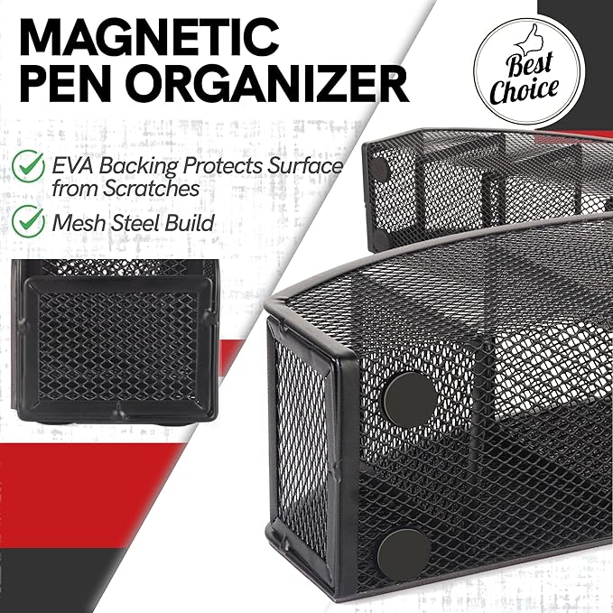 Heavy Duty Magnetic Storage Holder,5 Slots Magnetic Marker Storage Rack,10inch Large Magnetic Pen Holder for Whiteboard,Locker,Workshop(1 Pack)