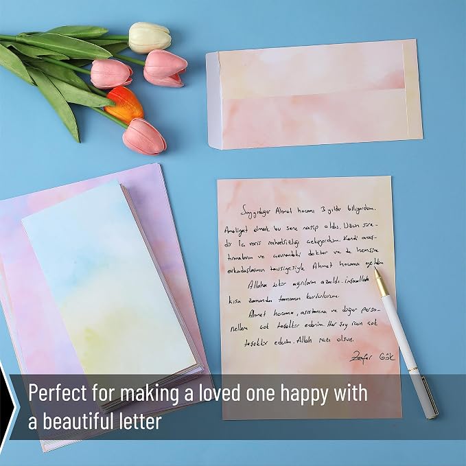 Mr. Pen- Stationery Writing Paper Set with Envelopes, 7.3" x 10" | 30 Letter Sheets & 18 Envelopes, Smooth Printable Letter Paper for Handwritten Notes, Personal Letters, Invitations