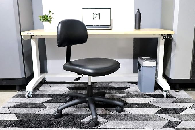 Medium Table Height Task Chair for Labs, Exam Rooms, Doctor and Dentist Offices. Easy to Clean! 19.5"-27.5" Seat Ht. (Medium Table Height, Black)