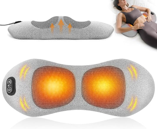 3 in 1 Lower Back Massager - Electric Lumbar with Heat, Vibration,Traction,Lumbar Support Pillow for Lower Back Pain Relief,Deep Tissue Relaxation, Grey FSA Eligible/HSA Eligible