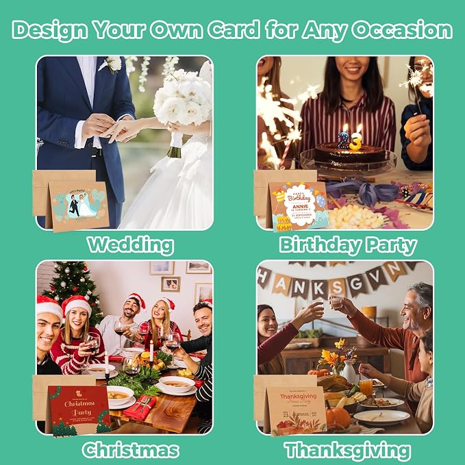 Ohuhu Blank Brown Kraft Cards and Envelopes 100 Pack - 4" x 6" Folded Cardstock Paper and A4 Envelopes for DIY Greeting Cards Wedding Birthday Invitations Baby Shower Thank You Notes and More
