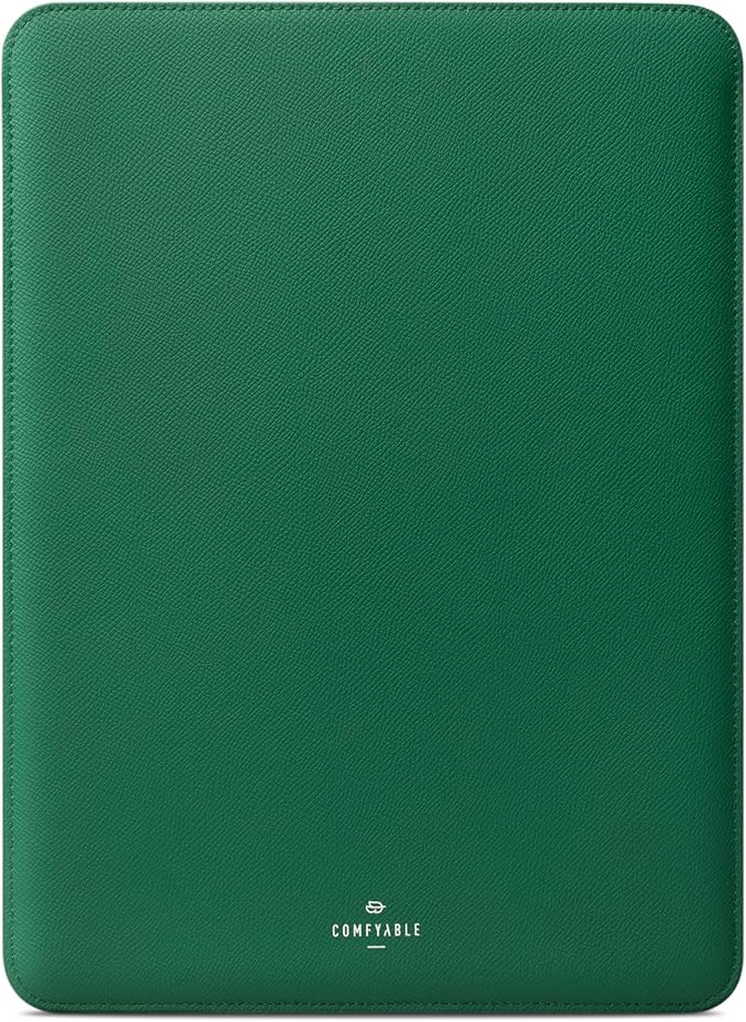 Comfyable Laptop Sleeve 14 Inch Precisely Compatible with MacBook Pro M5 M4 M3 M2 Pro/Max 2026-2021, Genuine Leather Cover Case, Leafy Green