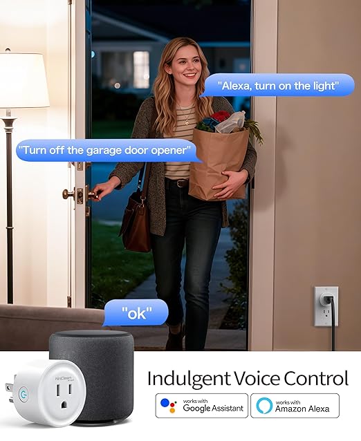 Smart Plug, WiFi Smart Outlet Compatible with Alexa & Google Assistant, Bluetooth WiFi Socket with Timer & APP Remote Control for Home, 2.4GHz Network Only, Wireless Outlet Plug