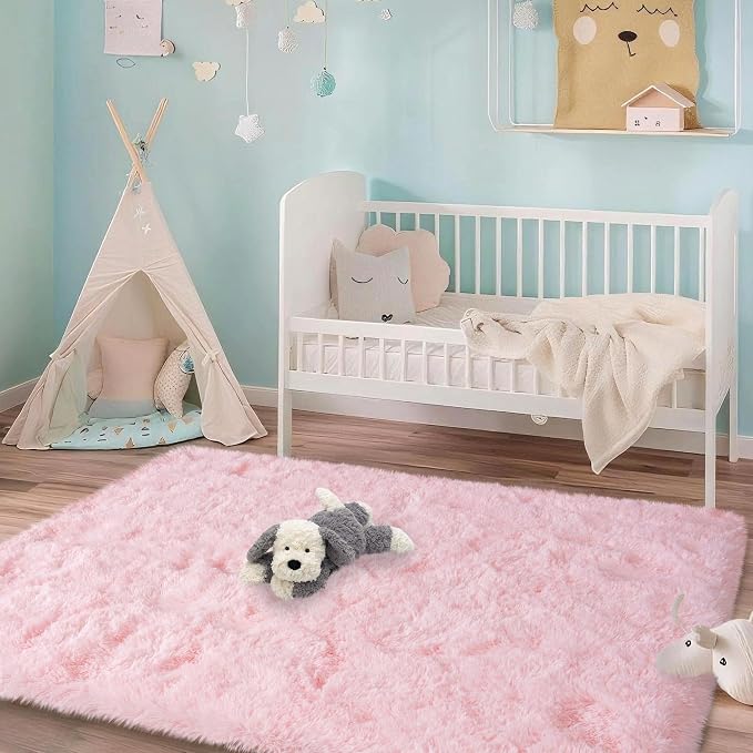 Mugorn Small Soft Shag Rugs for Bedroom, 3x5 Fluffy Area Rugs for Living Room