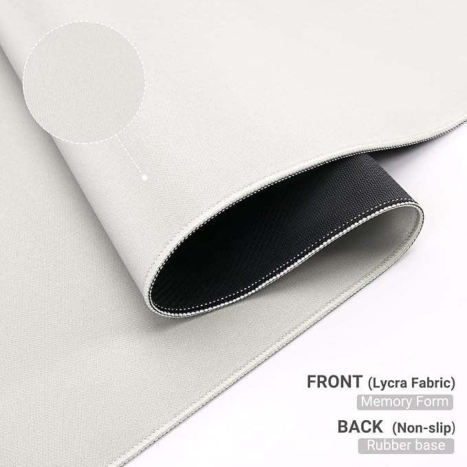 MOSISO Keyboard Mouse Pad Set, Gaming Mouse Pad&Keyboard Wrist Rest&Wrist Rest, Ergonomic Wristrests with Memory Foam Home Office Easy Typing Cushion Non-Slip Mousepad, Cloud Dancer White