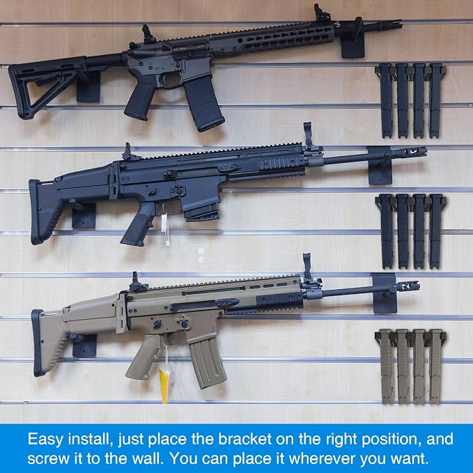 Solid ABS 4-Slot PMAG Wall Mount & Magazine Rack, 2 Pcs | Standard Capacity Mag Holder, Home Tactical Storage, Heavy Duty Display Stand, Room Organizer