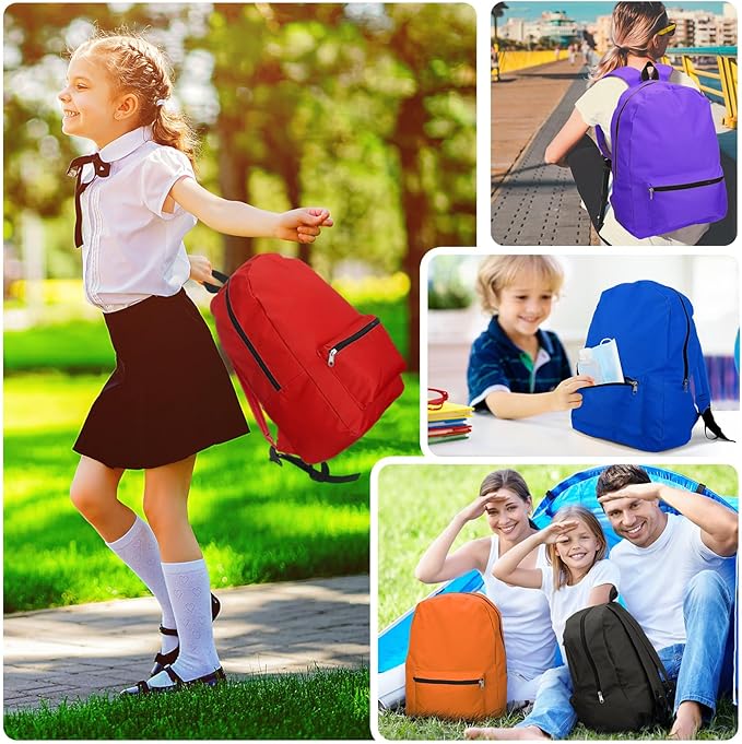 Silkfly 12 Pcs 17" Backpacks with 144 Pcs School Supplies Kits Includes Markers Scissors Rulers Sharpeners Ballpoint Pens Erasers Pencil Cases Pencils for Elementary Middle High School
