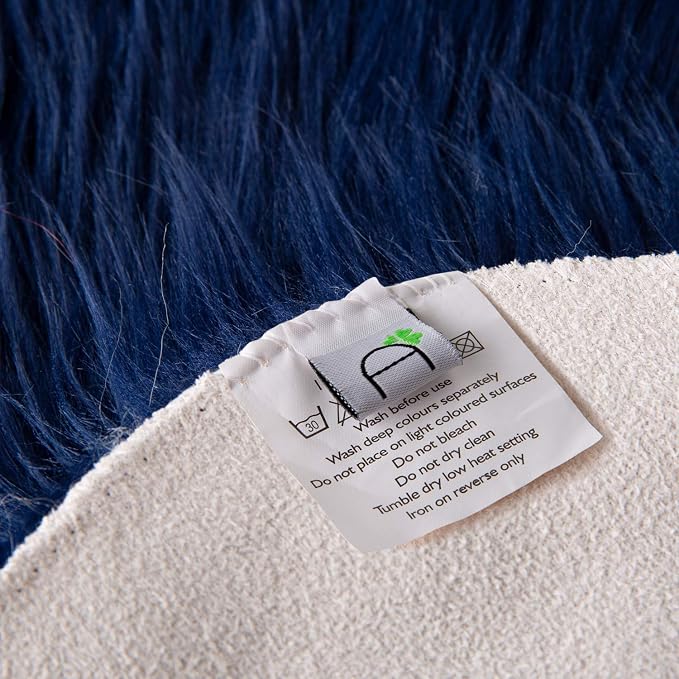 Ashler faux fur rug, Fluffy Shaggy Area Rug Ultra Soft 2.2 x 4 Feet Rectangle Fur Rug, Navy Blue Fuzzy Rug Machine Washable Shag Rug, Nursery Decor Throw Rugs for Bedroom, kids room, Living Room