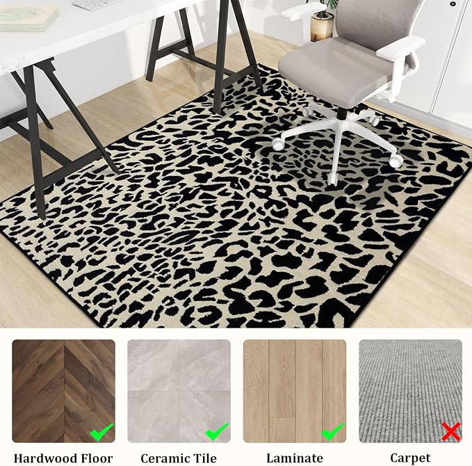 Office Chair Mat for Hardwood Floor, 72"x48" Easy Glide Computer Desk Mat Protector for Rolling Chair Under Desk Rug Nonslip Backing, Machine Wash, (Modern)