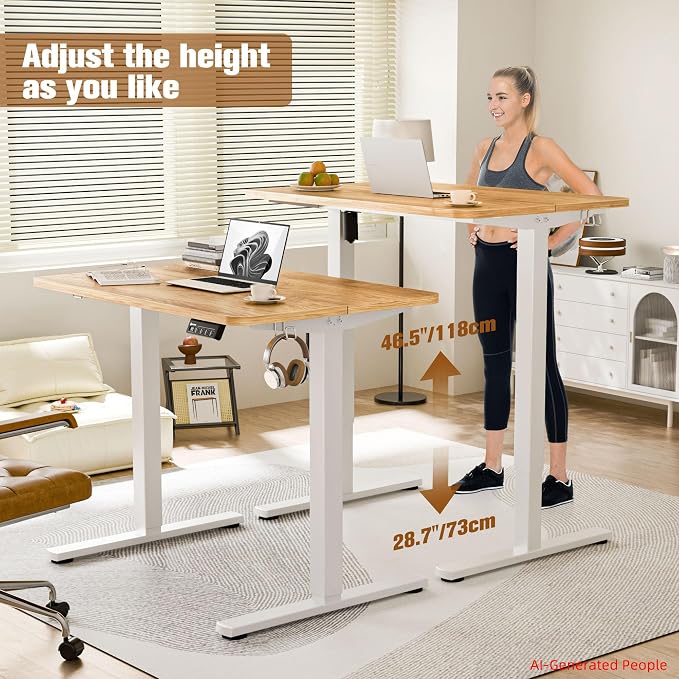 Small Standing Desk, 35"x24" Height Adjustable Sit-Stand for Home Office | Electric Adjustable Standing Desk, Sit to Stand Computer Office Desk with Splice Board, Memory Preset, Lifts 28.7''-46.5"