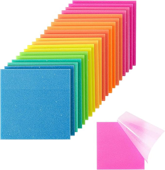 Mr. Pen- Transparent Glitter Sticky Notes, 3”x3”, 20 Pads, 1000 Sheets | Glitter Transparent Note Pads Bulk, Self-Stick Bible Journaling Sticky Note for Women, Stocky Notes for Bible Journaling
