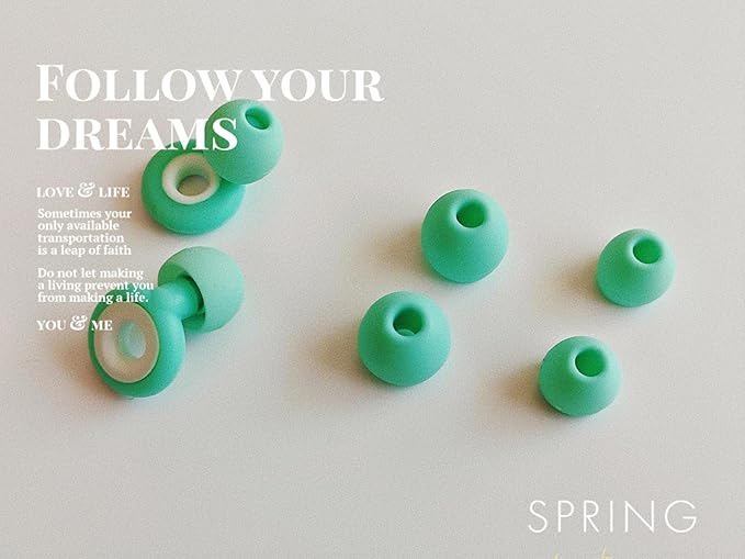 Sleep Noise Cancelling Earplugs Made of Silicone Soft Earplugs (Green, Medium)