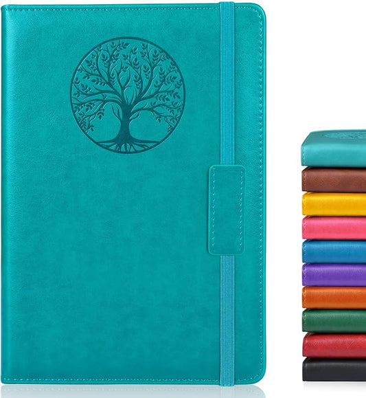Biuwory Dotted Journal Notebook for Women Men, 160 Pages Hardcover Dot Grid Notebooks for Work, School & Travel, Leather Journals for Writing, Bullet Journaling 5.7"×8.3" (Blue)