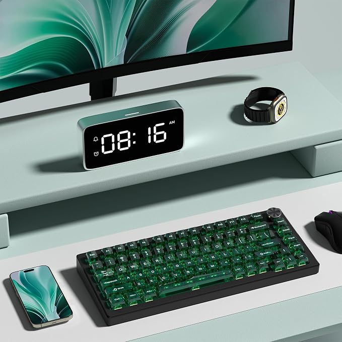 dagaladoo Clear keycaps,Transparent Keyboard keycaps,Jelly Key caps Set,Shine Through keycap，MDA Profile Keyboard caps for Mx Switches Mechanical Keyboard(Dark Green)