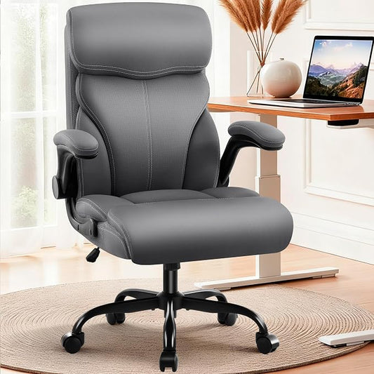 AreShark Leather Office Chair - Executive High Back Ergonomic Desk Chairs | Breathable Computer Chair with Lumbar Support & Rock Function, Rolling Swivel Seat for Working, Studying, Gaming & Relaxing