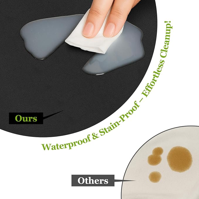 Warmstar Leather Table Cover 17 x28 Inch, 1.8MM Thick PVC Table Protector Waterproof, Desk Cover Protector Non-Slip Table Pad for Kitchen, Dresser, Gaming Desk,Dining Room Table