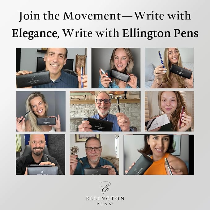 Ellington Pens Luxury Fountain Pen Set - Smooth Medium Nib - Includes 3 Ink Cartridges, Refillable Ink Converter, Gift Box -Fountain Pens For Writing, Calligraphy, Journaling, Sketching (Urban Hunter)
