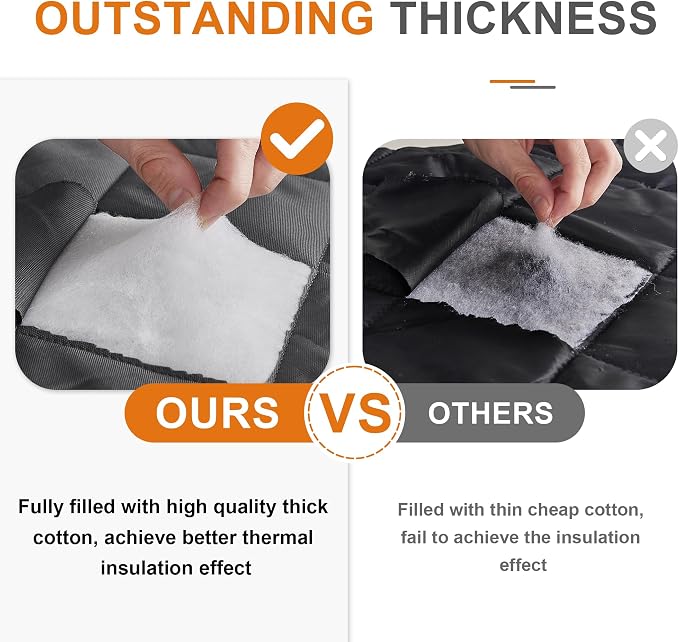 RYB HOME Summer Heat Blocking Thick Quilted Insulated Curtains, Thermal Insulated Curtains Room Divider for Energy Saving Window Treatment for Bedroom Living Room, W42 x L82, Grey, 1 Panel