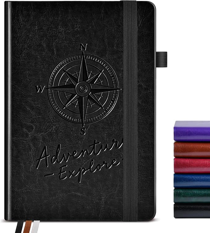 PAIBAS Blank Journal Notebook for Women Men,160 Pages,A5 Hardcover Sketchbook for Drawing, Sketch book, Unlined Notebooks for School,Work, Note Taking,Travel Journals for Writing 5.8"x8.5" (Black)