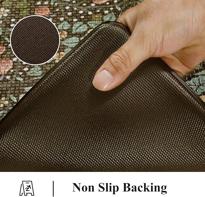 Collive Kitchen Mats Cushioned Anti Fatigue, Non Slip Waterproof Kitchen Floor Mat Black Sink Rug, Modern Comfort Desk Standing Rugs for Bedroom, Office, Laundry, 24''x59''