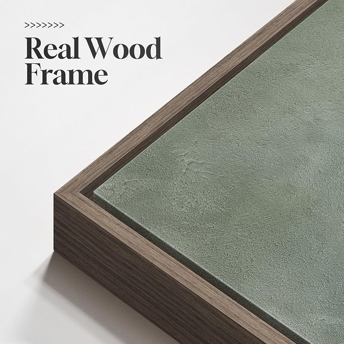 Large Framed Green Abstract Wall Art, 2 Piece Modern Canvas Art Prints Paintings, Minimalist Sage Green Abstract Pictures for Living Room, Hallway, Dining Room, Bedroom, Office Wall Decor 24x36 In