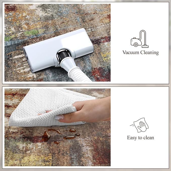 LEEVAN Anti Fatigue Kitchen Mats for Floor, Cushioned Kitchen Mat Set 2PCS | 17.3"x29"+17.3"x47", Modern Abstract Red Kitchen Rugs Non-Slip, Waterproof Ergonomic Standing Mat for Laundry, Office, Sink