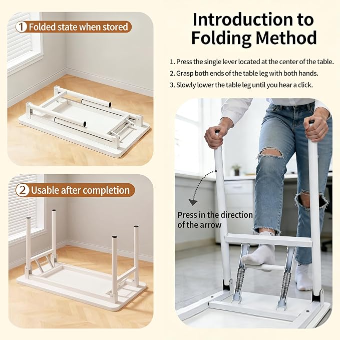 Small Folding Computer Desk - 31.5 Inch Foldable Small Spaces Compact Desk,No Assembly,Bedroom, Dorm and Apartment,Portable Study for Home Office Table