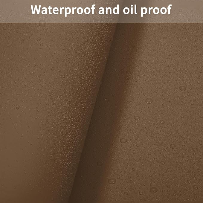 Faux Leather Table Cover,1.8mm Thick,42x66 Inch Table Protector,Table Protector for Dining Room Table,Dining Table Cover,Table Cover Protector(Mud Color+Champagne Gold,42x66)