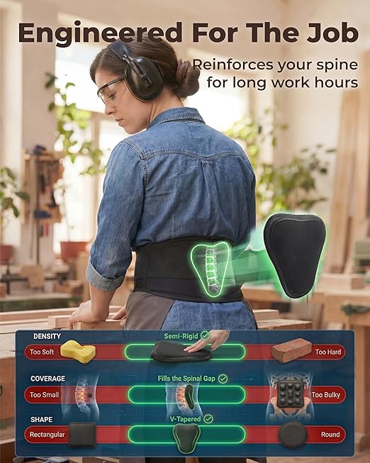 Sparthos Back Brace for Women & Men, Sciatica, Lower Back Pain - Black-XS