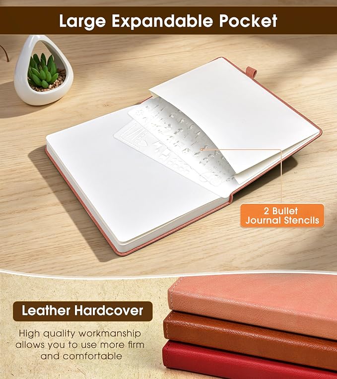 Journal Notebook, A5 Leather Hardcover Blank Sketchbook, 160 Pages, 180° Lay-Flat Binding, 100 GSM Thick Paper, for Sketching, Drawing, Art Journaling & Creative Writing (Pink)