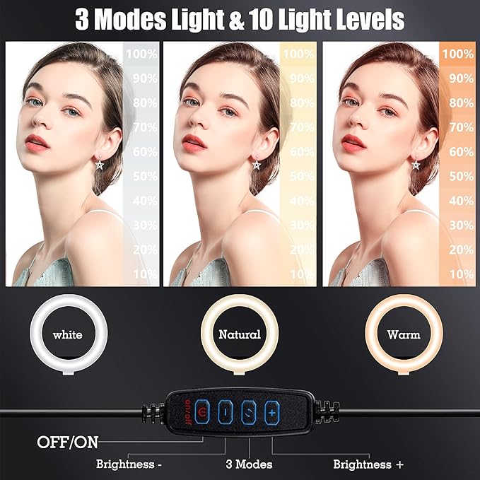Projector Tripod Stand with Wheels Laptop Tripod Stand Projector Tripod Laptop Stand Floor Stand Live Stream stand Treadmill Stand Music Stand with 6" LED Ring Light for Online Meeting Recording
