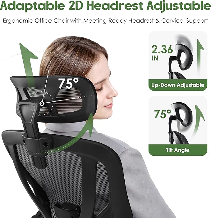 Office Chair Ergonomic Desk Chair - Mesh High Back Office Chair with Headrests Wheels Lumbar Support Home Desk Office Chairs Flip up Armrest Executive Rolling Computer Chair Black 10 Pack