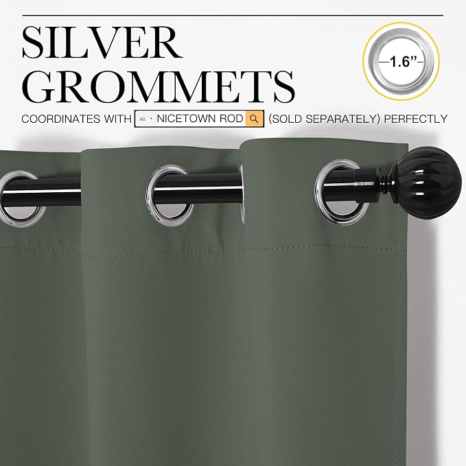 NICETOWN Lower Noise Room Divider Curtain Screen Partitions, Dark Mallard, 1 Panel, 84" Tall x 120" Wide, Blackout Sound Reducing Divider Room Curtain Panel for Doorway/Sliding Door/Patio