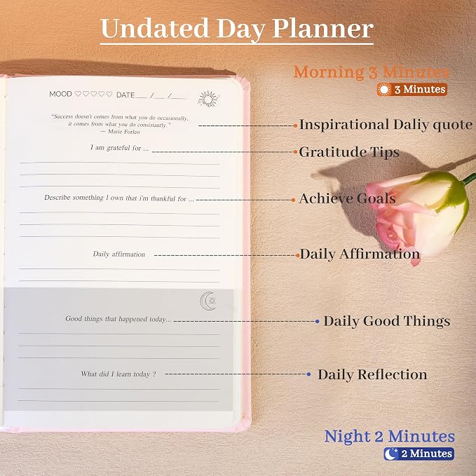Yoment Gratitude Journal for Women Self Care Journal for More Happiness with Prompts for Mindfulness, Mental Health, Productivity & Self Care, 5 Minute Reflection for Positivity and Gratitude, Purple