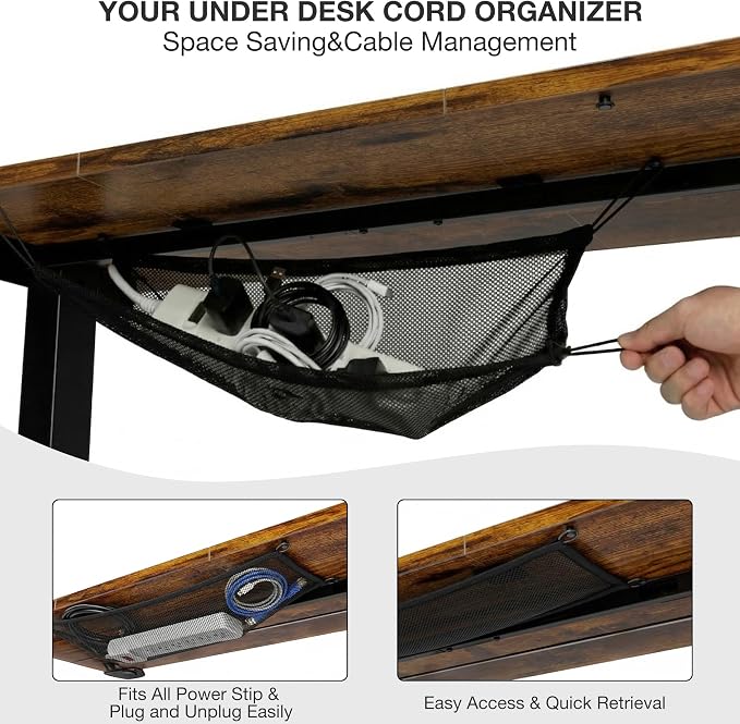 Acrolix Electric Standing Desk, Height Adjustable Home Office Desk with Memory Presets & Cable Management,Rustic Brown Sit Stand Desk for Work from Home, Ergonomic Computer Desk (55" x 24")