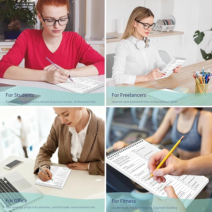 24 Hour Daily Planner with To Do List for Work & Personal Life,105 Days for Productivity Planner, No Bleed Everyday Planner, Daily Schedule, 6.5 x 9.8