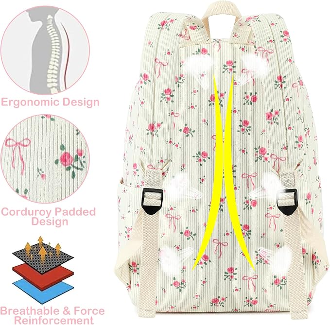 LEDAOU Backpack for Girls School Bag Kids Bookbag Teen Backpack Set Daypack with Lunch Bag and Pencil Case | Kids