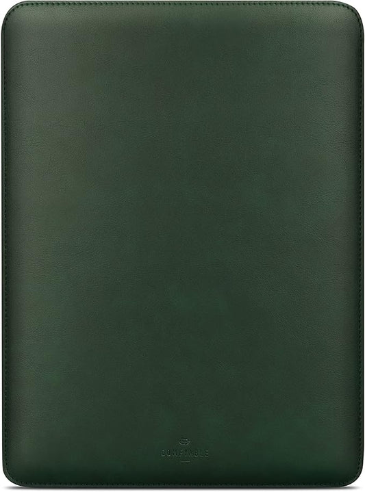 Comfyable Laptop Sleeve 15 Inch Precisely Compatible with MacBook Air 15" M5 M4 M3 M2 2026, Faux Leather Cover Case, Green