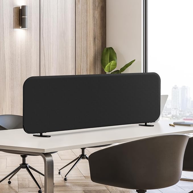 Desk Divider, Movable Desk Panel Privacy Partition for Home Office, Student, Classroom, Study, Free Standing, Scratch Resistance, 48"x18", Midnight