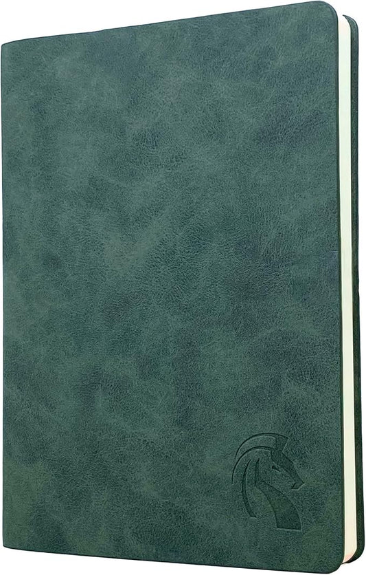 LeStallion Nice Dark Green Notebook - 120GSM A5 Fountain Pen Green Journal - 210 Numbered Pages, Table Contents | Soft Cover Faux Leather Journal | High End Luxury Notebook For Writing