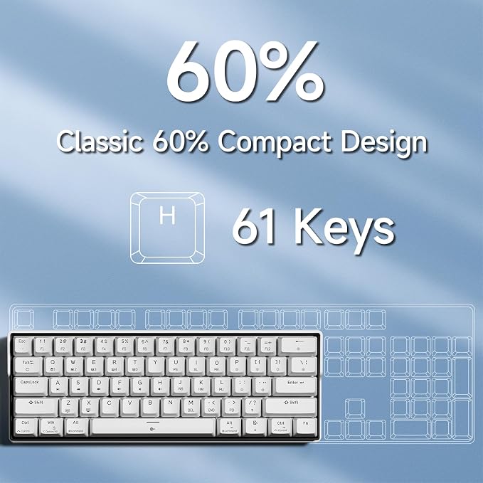 KEMOVE K61SE Gaming Mechanical Keyboard, 60 Percent Wired RGB Backlit N-Key Rollover Compact Mini 61 Keys Keyboard for PC Laptop, Red Switch