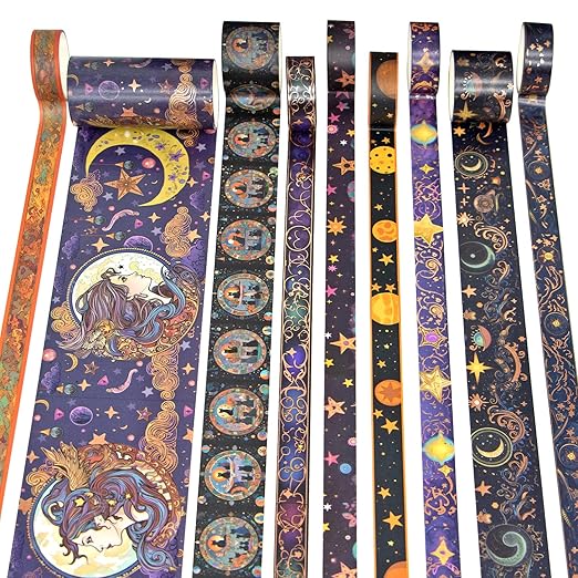 Geesinimo Washi Tape Set 29 Rolls, Magic Themed Decorative Paper Tapes for Halloween Journaling, Scrapbooking Supplies, Planners,DIY Crafts,Gift Wrapping